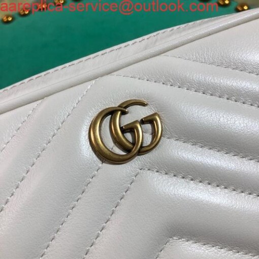 Replica Gucci 523380 GG Marmont Matelassé Belt Bag 448065 White 6