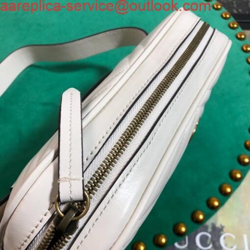 Replica Gucci 523380 GG Marmont Matelassé Belt Bag 448065 White 7