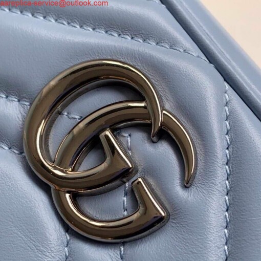 Replica Gucci 448065 GG Marmont Matelassé Mini Bag Blue 6