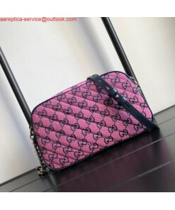 Replica Gucci 447632 GG Marmont Multicolour Small Shoulder Bag Purple 2