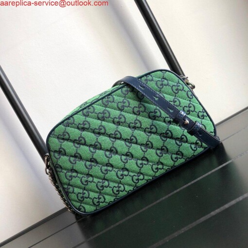 Replica Gucci 447632 GG Marmont Multicolour Small Shoulder Bag Green 2
