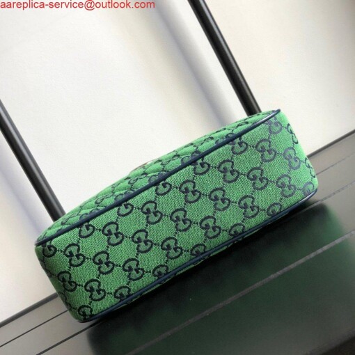 Replica Gucci 447632 GG Marmont Multicolour Small Shoulder Bag Green 3