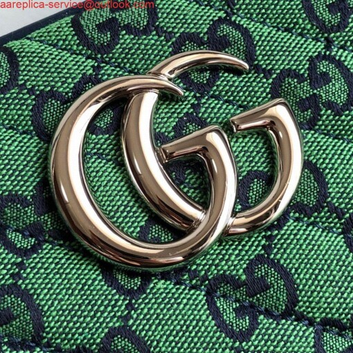 Replica Gucci 447632 GG Marmont Multicolour Small Shoulder Bag Green 4
