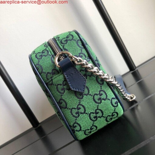 Replica Gucci 447632 GG Marmont Multicolour Small Shoulder Bag Green 5
