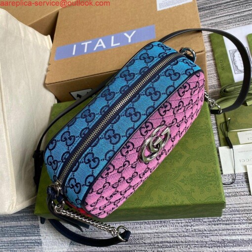 Replica Gucci 447632 GG Marmont Multicolor Small Shoulder bag Purple and Green 5