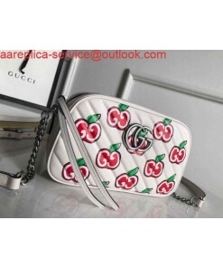Replica Gucci 447632 GG Marmont Mini Shoulder Bag White and Red