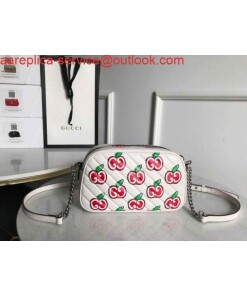 Replica Gucci 447632 GG Marmont Mini Shoulder Bag White and Red 2