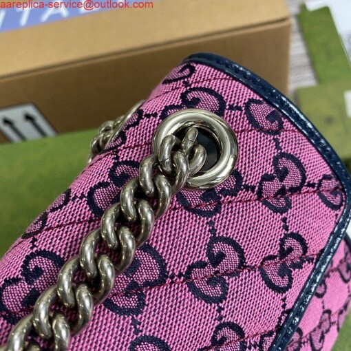 Replica Gucci 446744 GG Marmont Multicolor Mini Shoulder Bag Purple 6