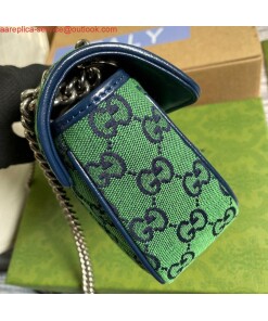 Replica Gucci 446744 GG Marmont Multicolor Mini Shoulder Bag Green 2