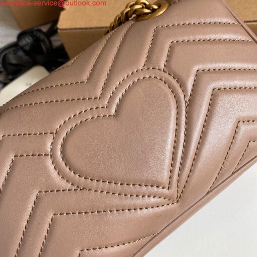 Replica Gucci 446744 GG Marmont Matelassé Mini Bag Light Pink 5