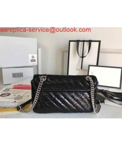 Replica Gucci 443497 GG Marmont Small Shoulder Sequin Bag Black 2