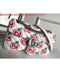 Replica Gucci 443497 GG Marmont Small Shoulder Bag White and Red