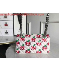 Replica Gucci 443497 GG Marmont Small Shoulder Bag White and Red 2