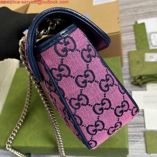 Replica Gucci 443497 GG Marmont Multicolour Small Shoulder Bag Purple 2