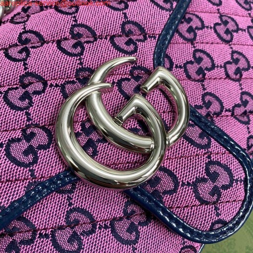 Replica Gucci 443497 GG Marmont Multicolour Small Shoulder Bag Purple 3