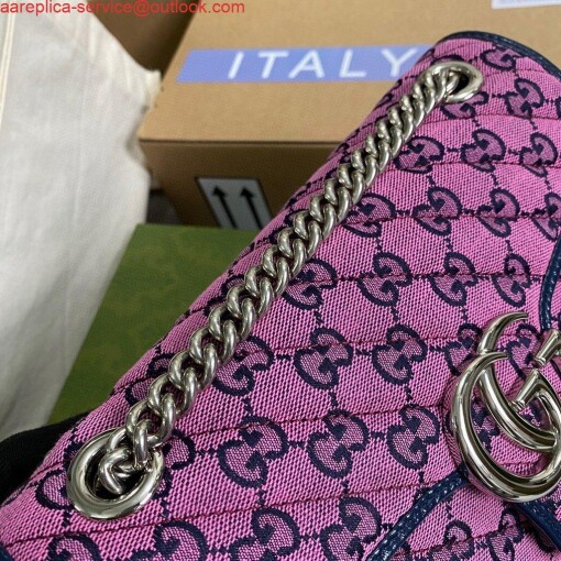 Replica Gucci 443497 GG Marmont Multicolour Small Shoulder Bag Purple 4
