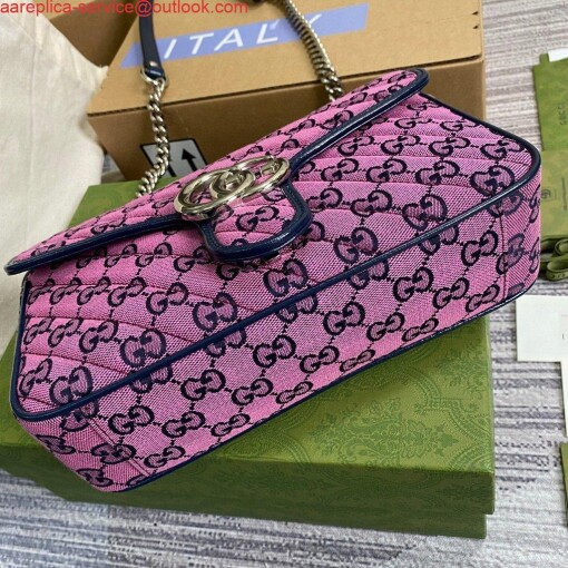 Replica Gucci 443497 GG Marmont Multicolour Small Shoulder Bag Purple 6