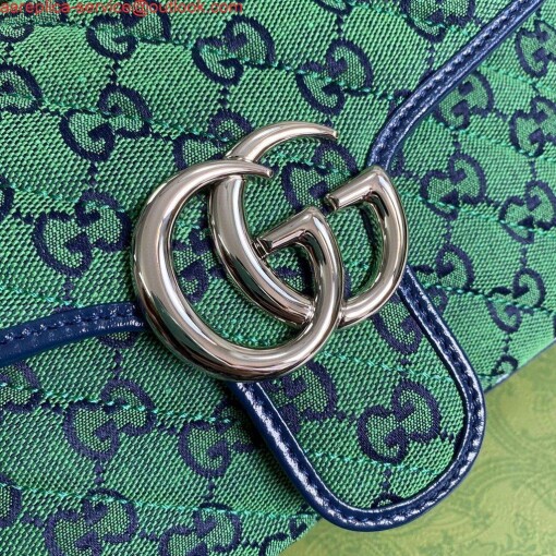 Replica Gucci 443497 GG Marmont Multicolour Small Shoulder Bag Green 3