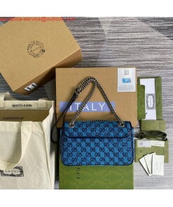Replica Gucci 443497 GG Marmont Multicolour Small Shoulder Bag Blue