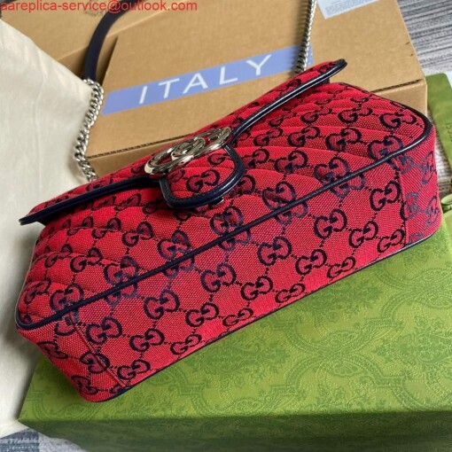 Replica Gucci 443497 GG Marmont Multicolor small shoulder bag Red 4