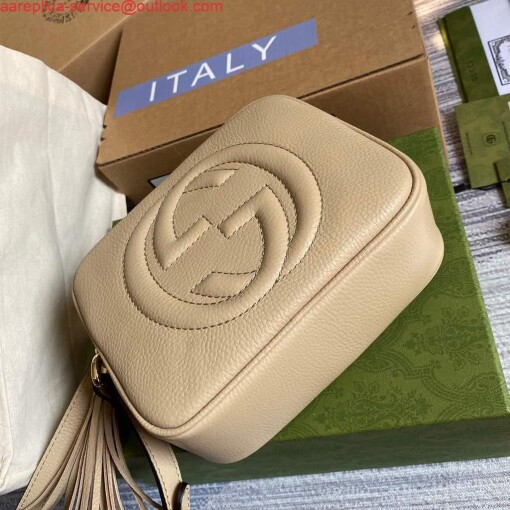 Replica Gucci 308364 Soho small leather crossbody-bags disco bag Beige 3