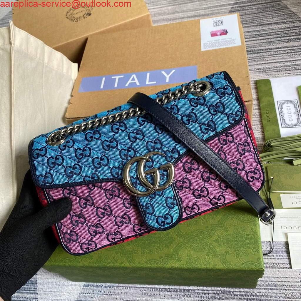 Replica Gucci 443497 GG Marmont Multicolor small shoulder bag Blue and Purple 5 Replica Gucci 443497 GG Marmont Multicolor small shoulder bag Blue and Purple 5