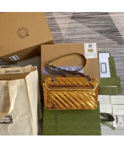 Replica Gucci 443497 GG Marmont Matelassé shoulder Sequin Bag Gold Replica Gucci 443497 GG Marmont Matelassé shoulder Sequin Bag Gold