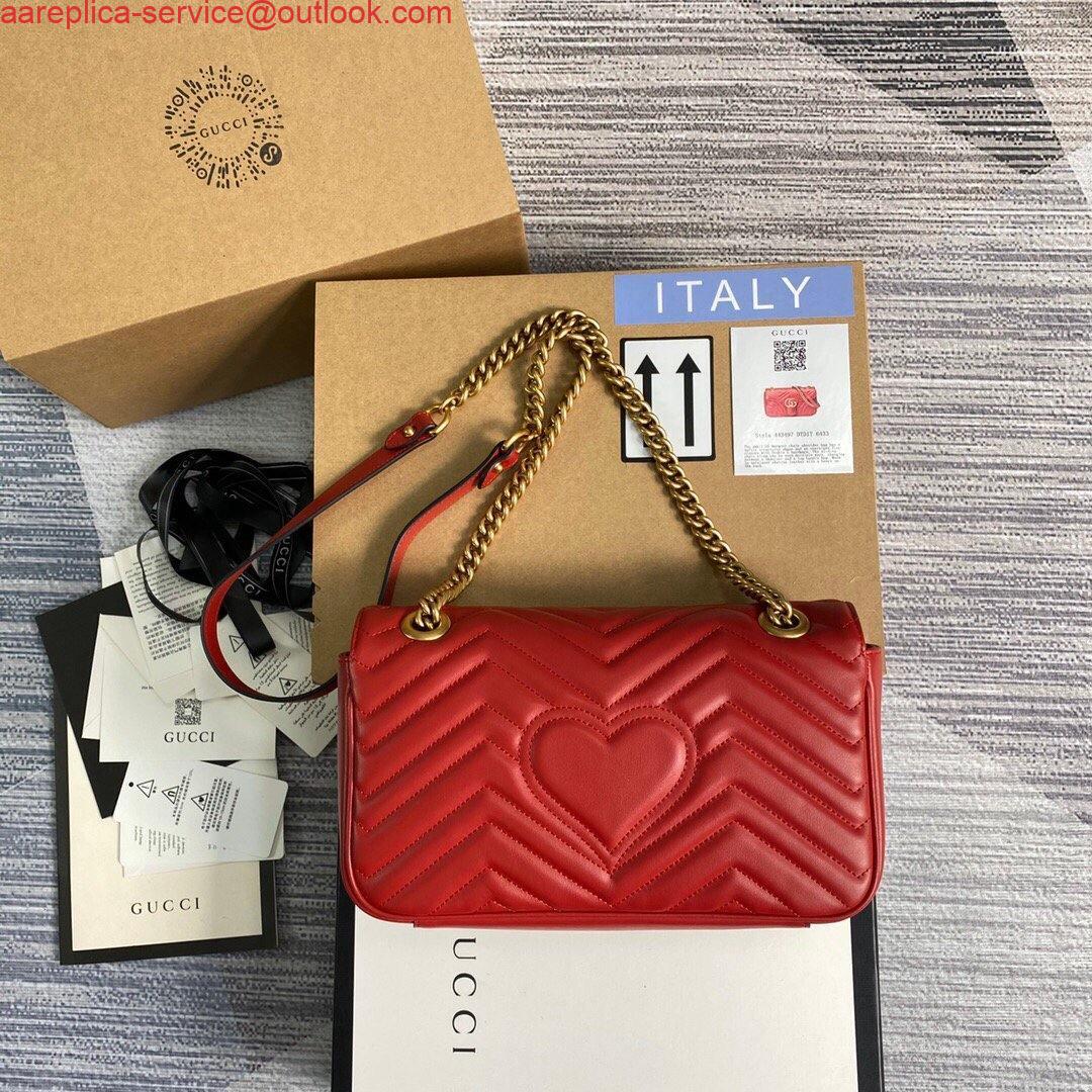 Replica Gucci 443497 GG Marmont Matelassé Shoulder Bag Red Replica Gucci 443497 GG Marmont Matelassé Shoulder Bag Red