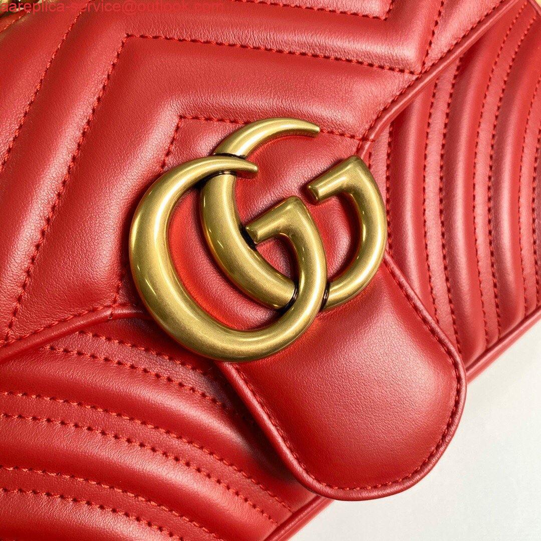 Replica Gucci 443497 GG Marmont Matelassé Shoulder Bag Red 3 Replica Gucci 443497 GG Marmont Matelassé Shoulder Bag Red 3