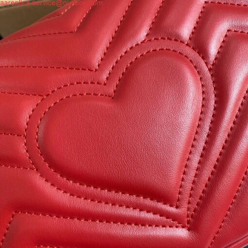 Replica Gucci 443497 GG Marmont Matelassé Shoulder Bag Red 4
