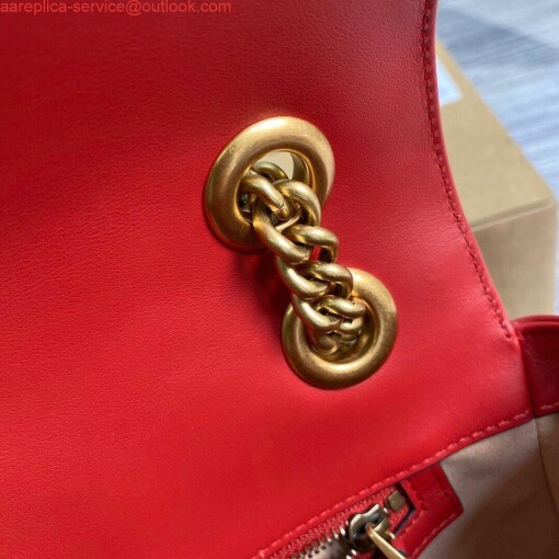 Replica Gucci 443497 GG Marmont Matelassé Shoulder Bag Red 6