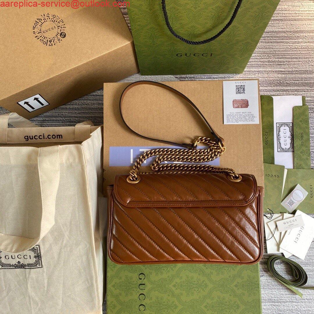 Replica Gucci 443497 GG Marmont Matelassé shoulder Bag Brown Replica Gucci 443497 GG Marmont Matelassé shoulder Bag Brown