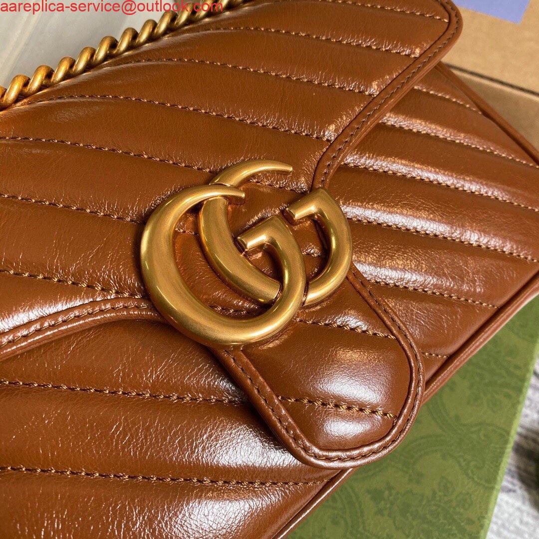 Replica Gucci 443497 GG Marmont Matelassé shoulder Bag Brown 4 Replica Gucci 443497 GG Marmont Matelassé shoulder Bag Brown 4