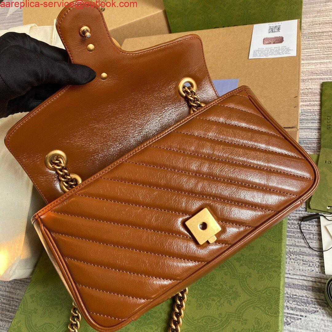 Replica Gucci 443497 GG Marmont Matelassé shoulder Bag Brown 6 Replica Gucci 443497 GG Marmont Matelassé shoulder Bag Brown 6