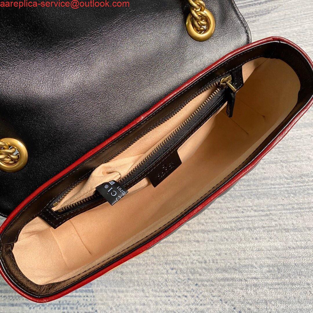 Replica Gucci 443497 GG Marmont Matelassé Shoulder Bag Black Yellow 7 Replica Gucci 443497 GG Marmont Matelassé Shoulder Bag Black Yellow 7