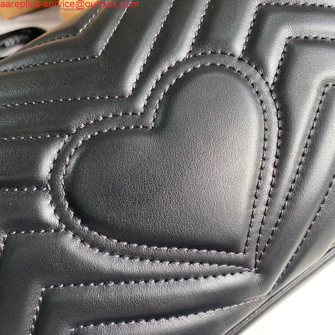 Replica Gucci 443497 GG Marmont Matelassé Shoulder Bag Black 5 Replica Gucci 443497 GG Marmont Matelassé Shoulder Bag Black 5