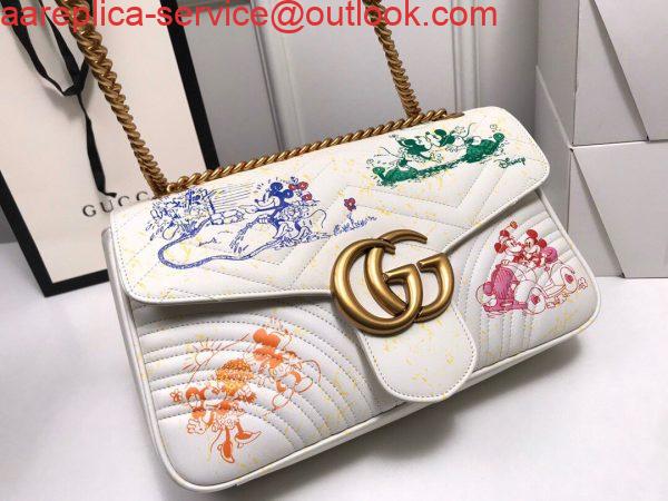Replica Gucci 443496 GG Marmont Medium Matelassé Shoulder Bag White and printer Replica Gucci 443496 GG Marmont Medium Matelassé Shoulder Bag White and printer