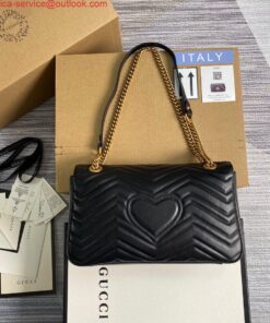 Replica Gucci 443496 GG Marmont Medium Matelassé Shoulder Bag Black