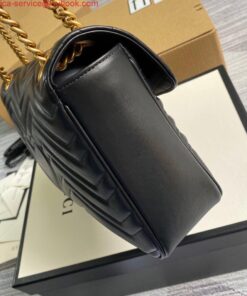 Replica Gucci 443496 GG Marmont Medium Matelassé Shoulder Bag Black 2