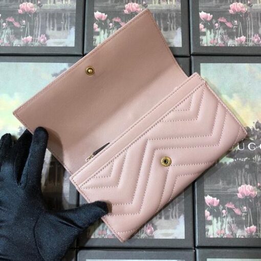 Replica Gucci 443436 GG Marmont Continental Wallet Light Pink 2