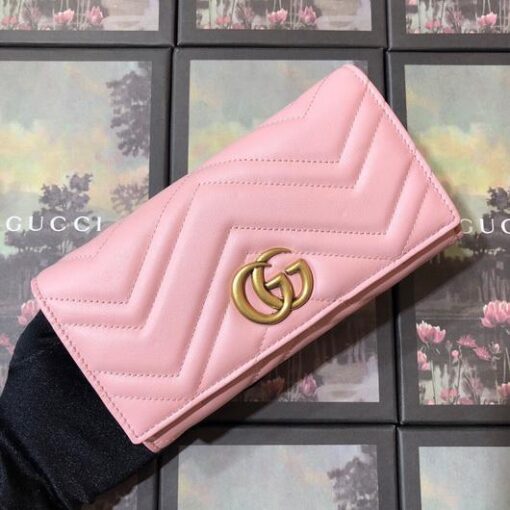 Replica Gucci 443436 GG Marmont Continental Wallet Light Pink 8