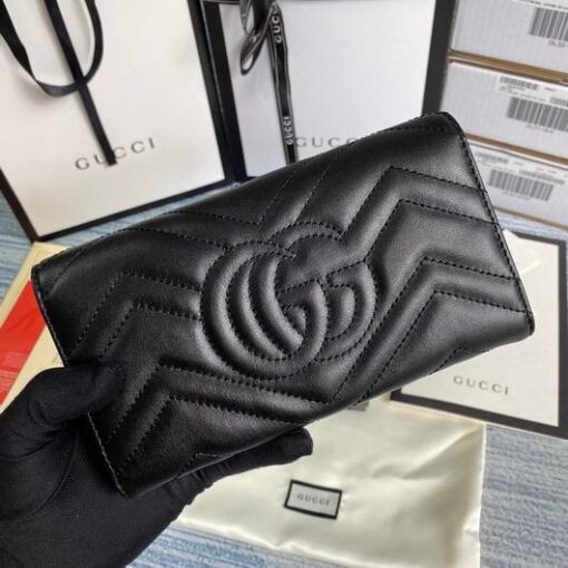 Replica Gucci 443436 GG Marmont Continental Wallet Black