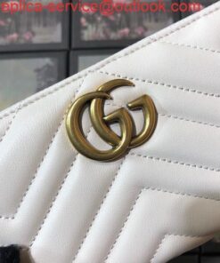 Replica Gucci 443123 GG Marmont Zip Around Wallet White 2