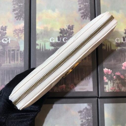 Replica Gucci 443123 GG Marmont Zip Around Wallet White 4