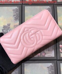 Replica Gucci 443123 GG Marmont Zip Around Wallet Pink