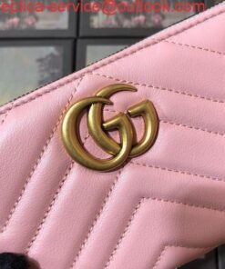Replica Gucci 443123 GG Marmont Zip Around Wallet Pink 2