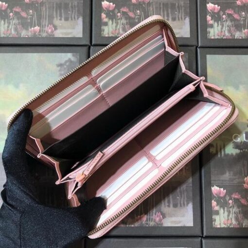 Replica Gucci 443123 GG Marmont Zip Around Wallet Pink 5