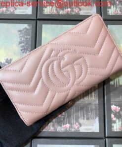 Replica Gucci 443123 GG Marmont Zip Around Wallet Light Pink