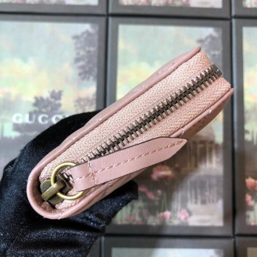 Replica Gucci 443123 GG Marmont Zip Around Wallet Light Pink 3
