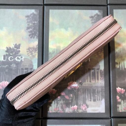 Replica Gucci 443123 GG Marmont Zip Around Wallet Light Pink 4